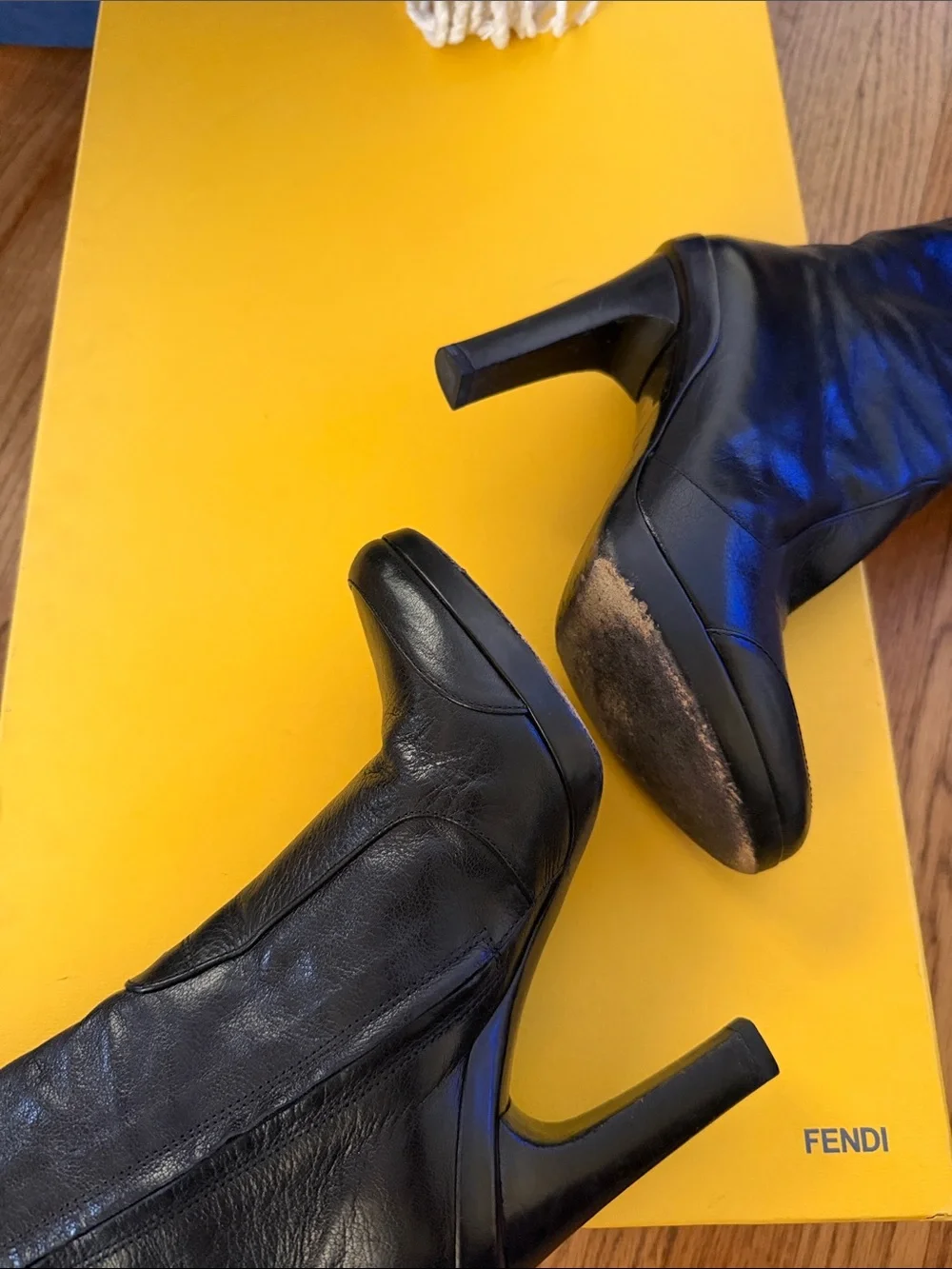 Fendi Black Leather Over-the-Knee Boots